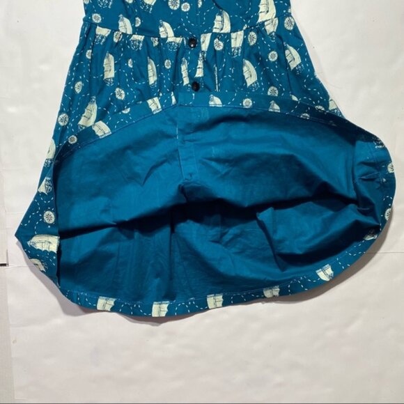 Sourpuss Cotton Rockabilly Vintage Inspired Pirates & Compasses Swing Dress S - Picture 5 of 6